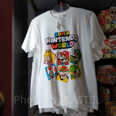 スーパーニンテンドーワールドのロゴ+キャラTシャツ