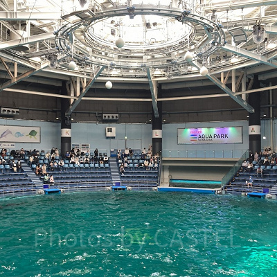 前方4列の背もたれがない席は濡れる可能性があります！