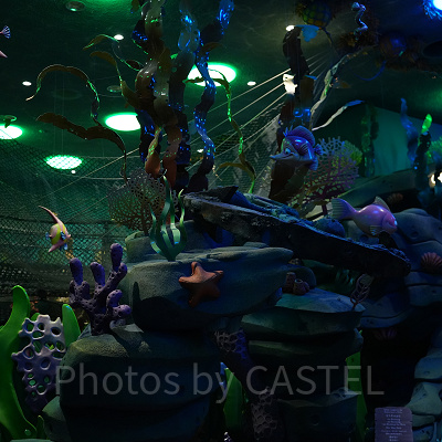 プレイグラウンド内部の様子。手の込んだ空間は映画の世界。