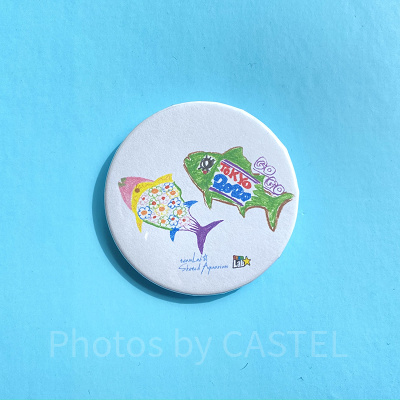 お絵かきファクトリーでCASTEL編集部が作った缶バッジ