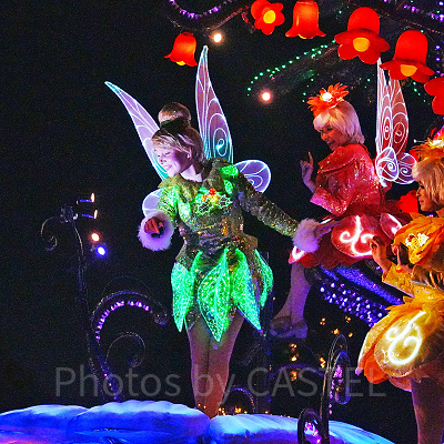 胸元にヒイラギの飾りをつけたティンカーベル