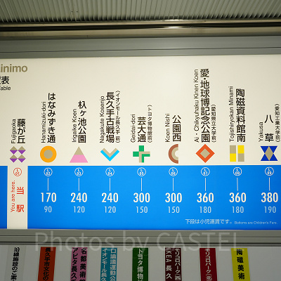 ジブリパークへは藤が丘駅で乗り換えてリニモに乗車