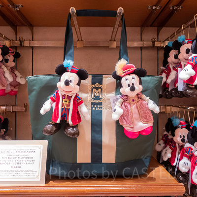 ミラコスタのぬいぐるみバッジ付きトートバッグ