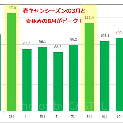 トイ・ストーリー・マニア！の月別平均待ち時間