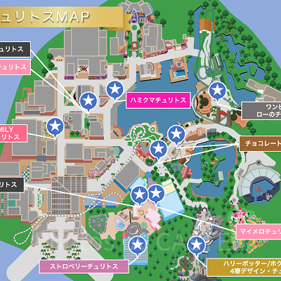 ユニバのチュロス販売場所マップ（2025年9月版）