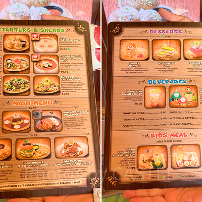 USHのキノピオカフェのメニュー