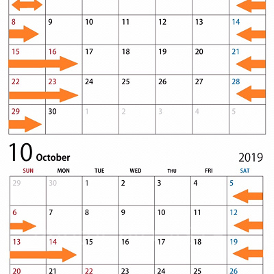 【USJ年間パスライト】2019年9-10月除外日カレンダー