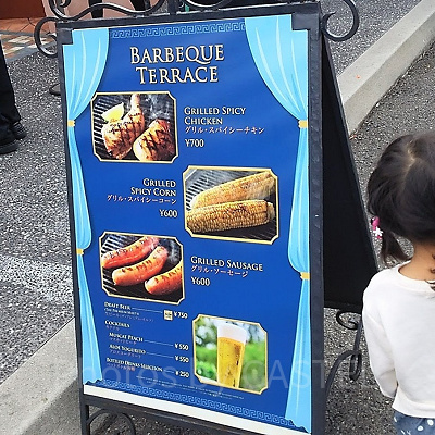 USJバーベキューテラスのメニュー看板
