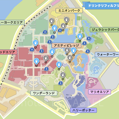 USJドリンクリフィルフリーMAP（地図）