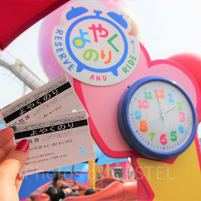 USJフライングスヌーピー「よやくのり」看板