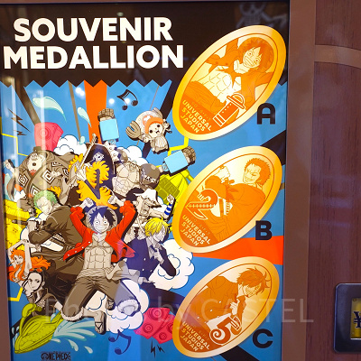  USJ×ワンピースコラボグッズ：スーベニアメダル（ルフィ／ゾロ／サンジ）