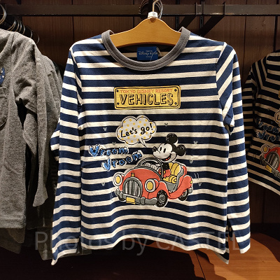 ビークルミッキー長袖ボーダーTシャツ