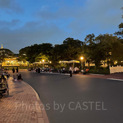 エレクトリカルパレードのパレード待ち　18時30分時点