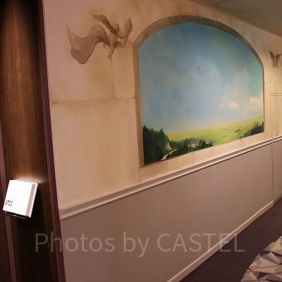 コンフォートデラックスのお部屋の前の壁紙