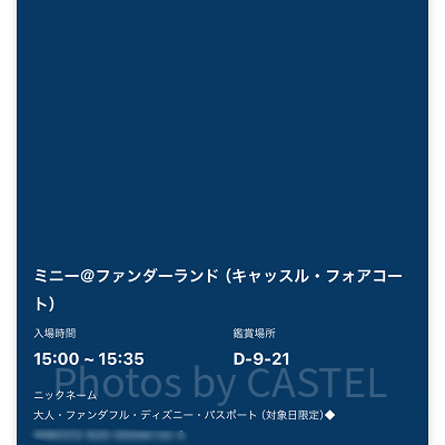 ミニー＠ファンダーランドのプレミアアクセス