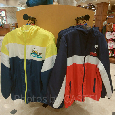 ウィンドブレーカー（左：ミニオン、右：スヌーピー）