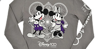 ディズニーストアで買えるディズニー創立100周年記念グッズ：ミッキー＆ミニー 長袖Tシャツ グレー| キャステル | CASTEL ディズニー情報