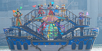 レッツ・セレブレイト・ウィズ・カラーの船にガーランドが登場| キャステル | CASTEL ディズニー情報