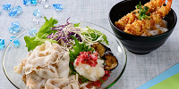 豚しゃぶとナスの 冷やし梅おろしうどん （天丼セット）| キャステル | CASTEL ディズニー情報