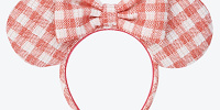 ミニーリボンギンガムチェックカチューシャ（赤）| キャステル | CASTEL ディズニー情報