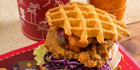 ワッフルサンド フライドチキン メイプルソース付き| キャステル | CASTEL ディズニー情報