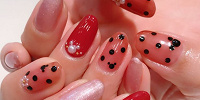 赤×ドットのガ－リーネイル| キャステル | CASTEL ディズニー情報