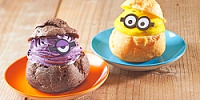 ミニオン・シュークリーム＆イーブルミニオン・シュークリーム ～ムラサキイモ～| キャステル | CASTEL ディズニー情報