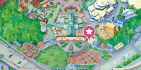 ピンクの☆印が付いているところが東京ディズニーランドの「宅配センター」| キャステル | CASTEL ディズニー情報