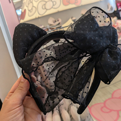 ハローキティチュールリボンカチューシャ（黒）