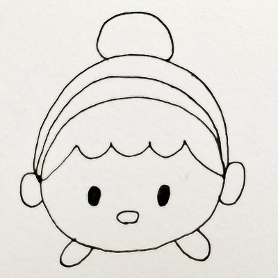 シンデレラ書き方 頭を丸く繋げてカチューシャも描く キャステル Castel ディズニー情報