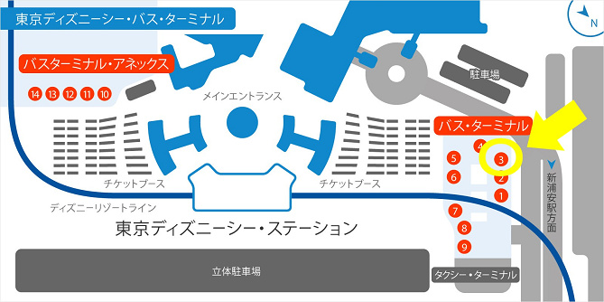 ディズニー 横浜駅バス 値段 乗り場 時刻表まとめ ディズニーまで