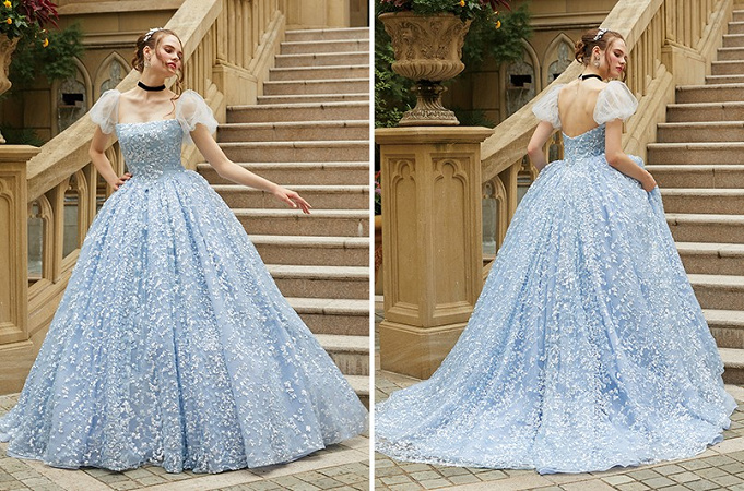 ディズニー ウエディングドレスコレクション プリンセスたちのカラードレスなどが登場