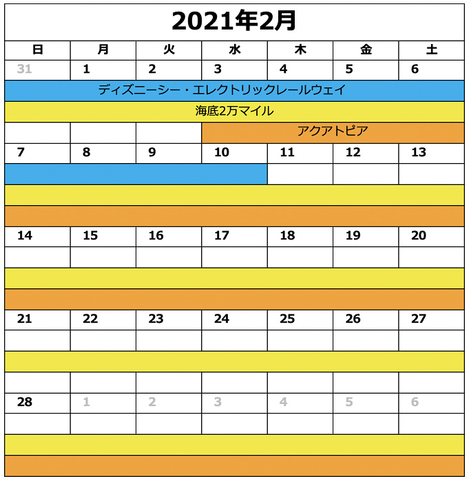 21年2月更新 ディズニー休止情報 リハブカレンダー ランド シーのアトラクション情報まとめ