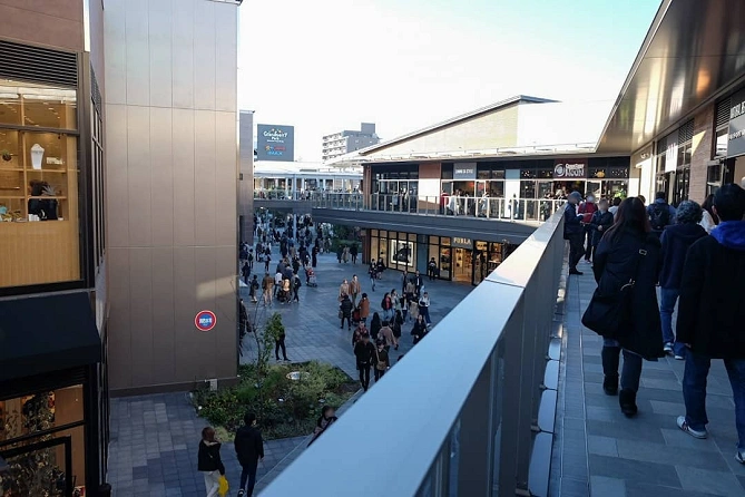 グランベリーパークのアウトレット2階からの景色