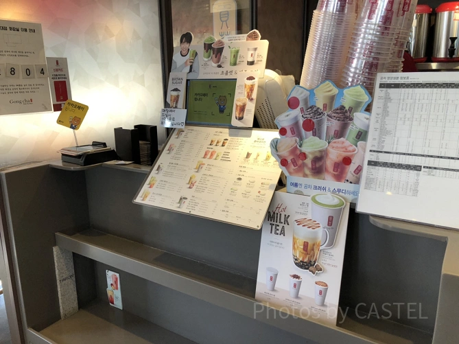 韓国ゴンチャの注文カウンター