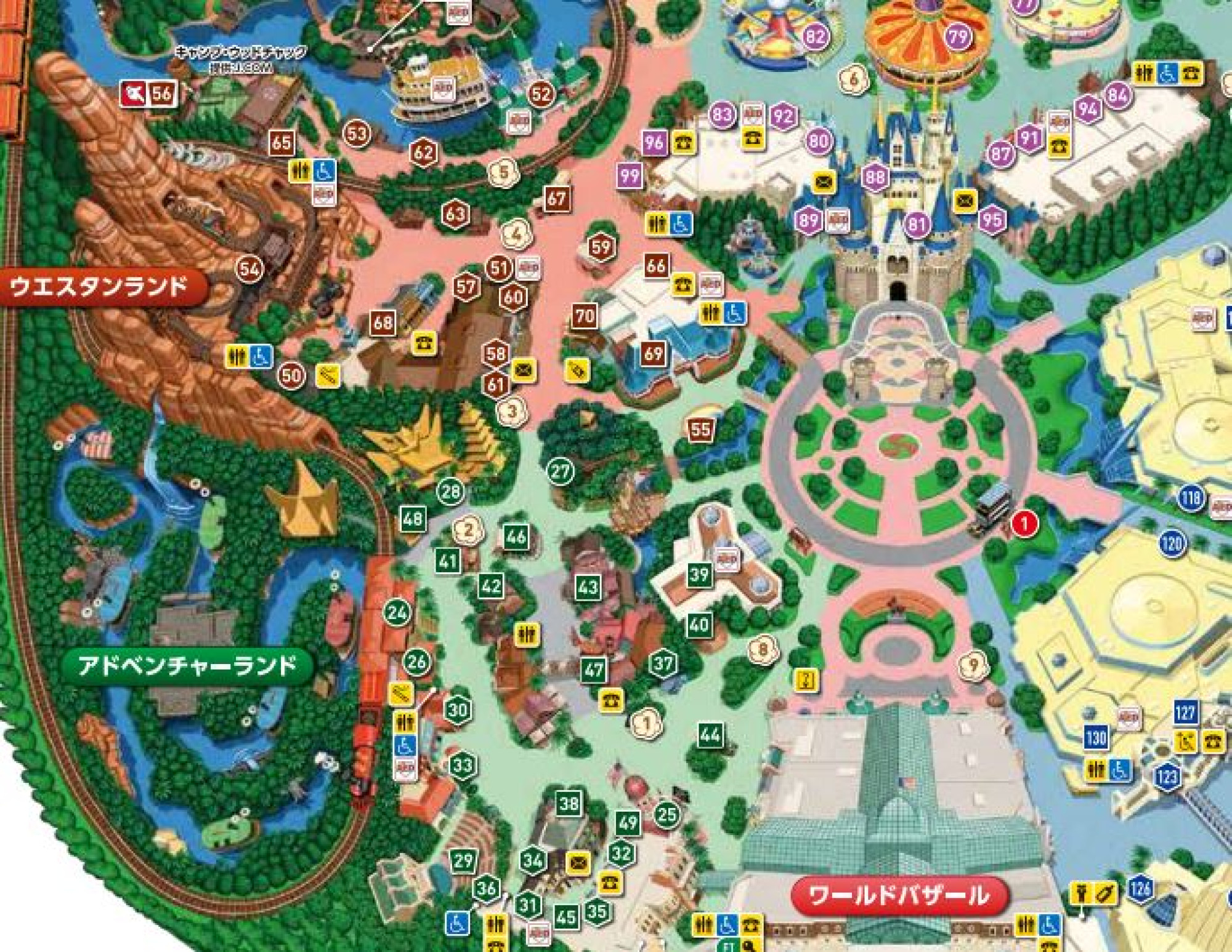 ウエスタンランドの地図 キャステル Castel ディズニー情報