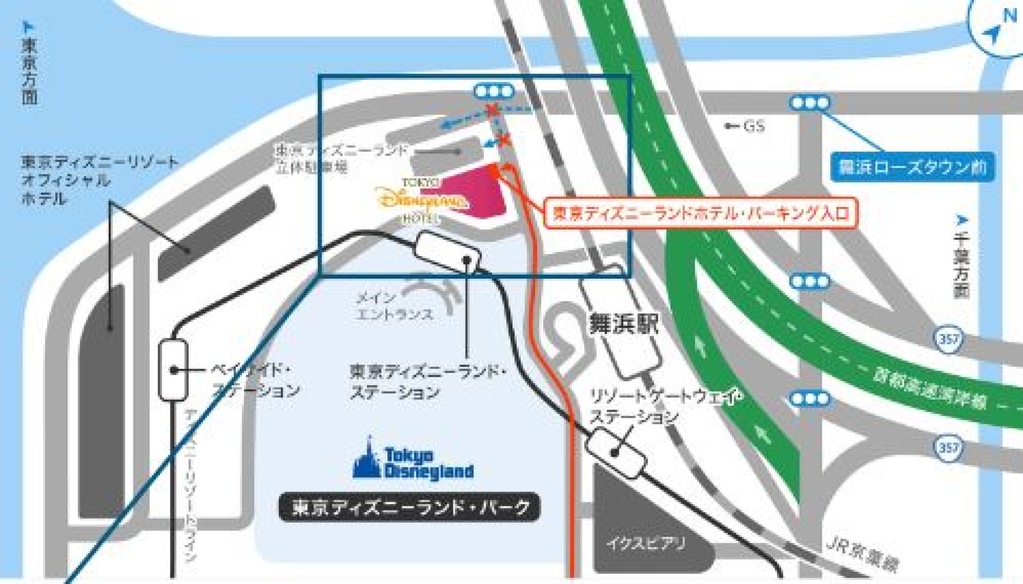 ディズニーランドホテルの周辺地図 キャステル Castel ディズニー情報