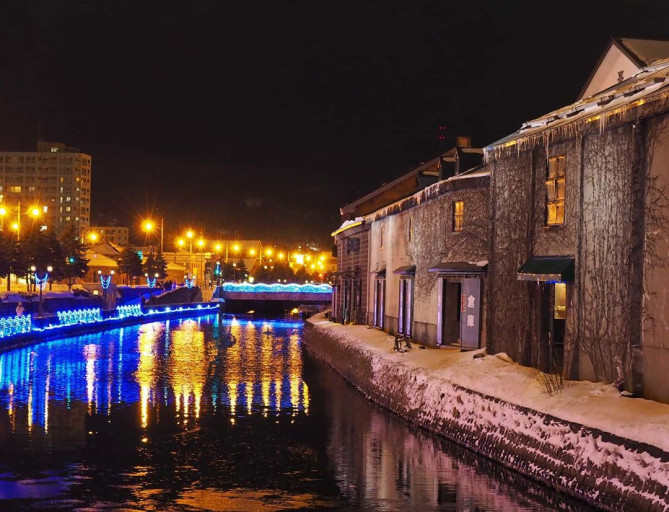 小樽運河の夜景