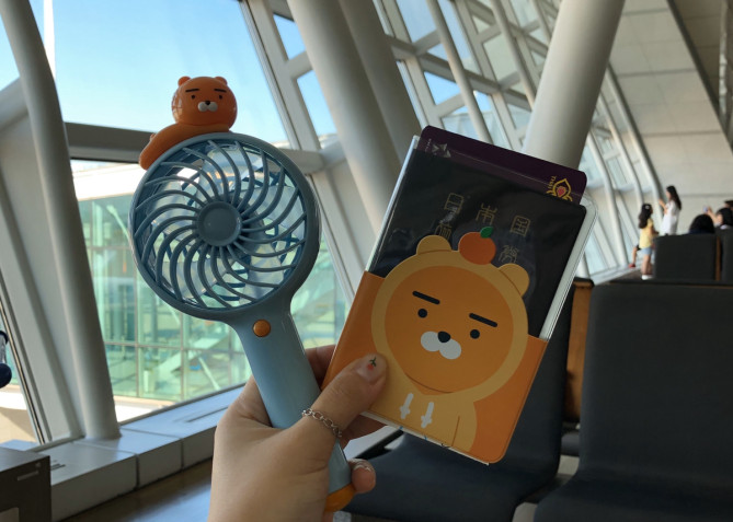 ライアンのパスポートケースと扇風機