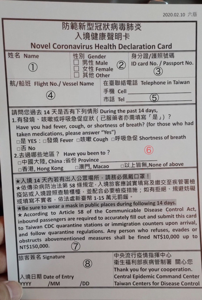 健康調査シート