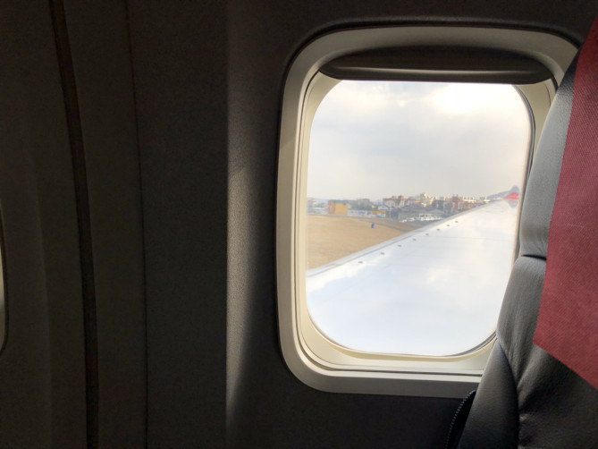 帰りの飛行機の様子