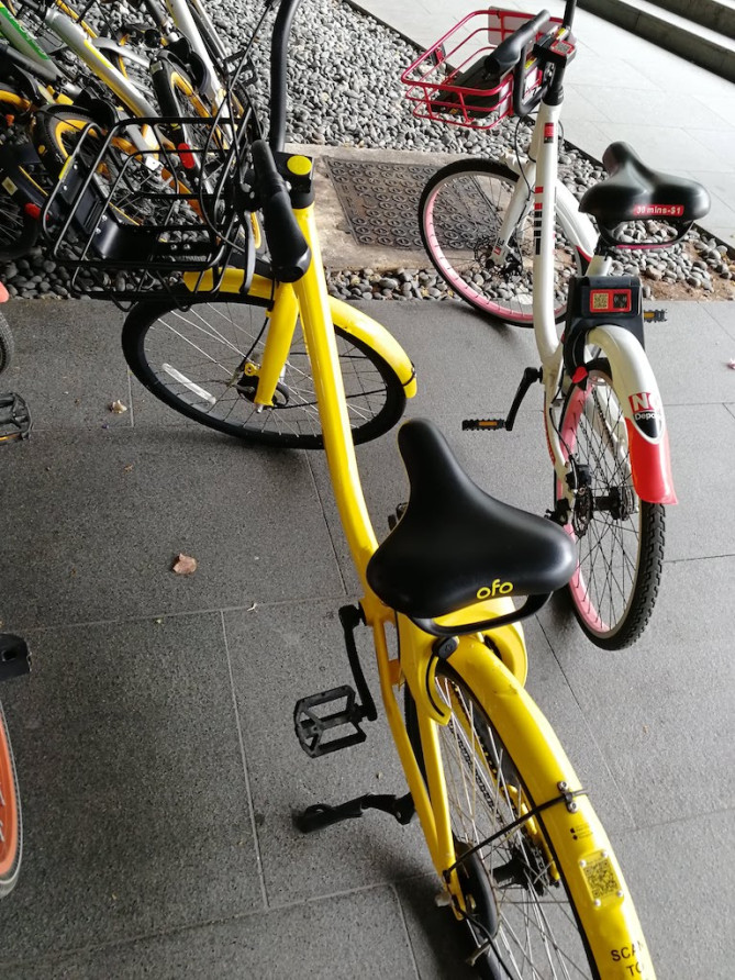 レンタル自転車でアプリをダウンロードし、クレジットカードを登録すると有料で使える。