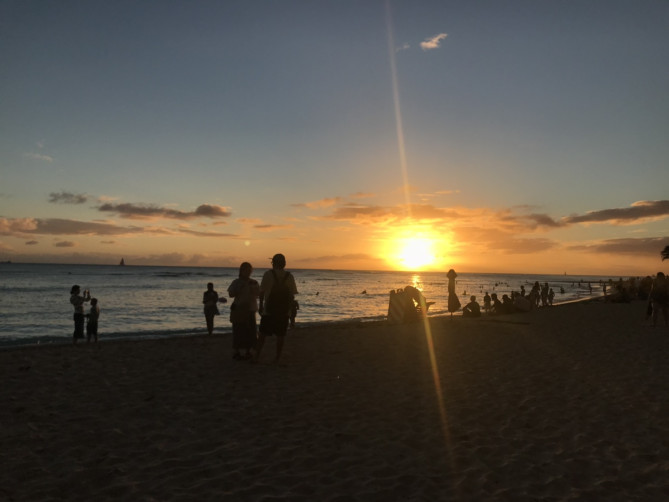 ハワイの夕日