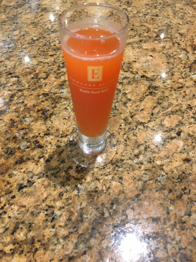 エンバシースイーツホテルのウェルカムドリンク