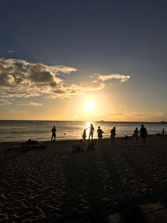 ハワイの夕日