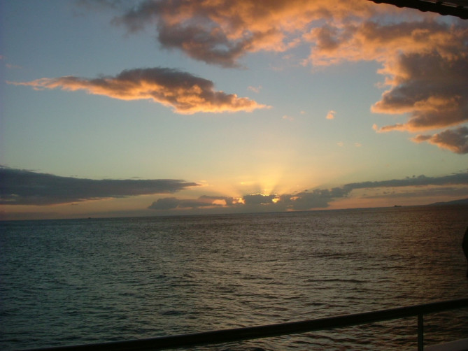 太平洋に沈む夕陽