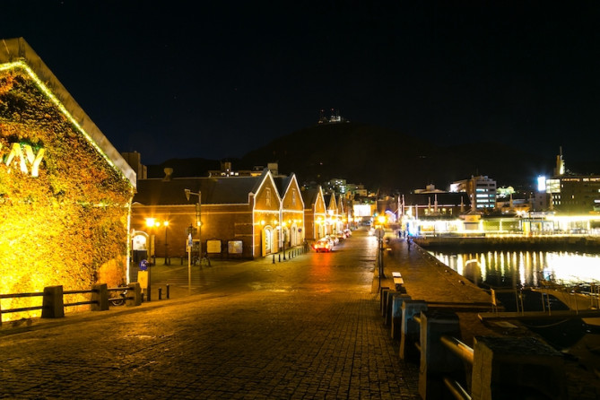 金森赤レンガ倉庫のライトアップ