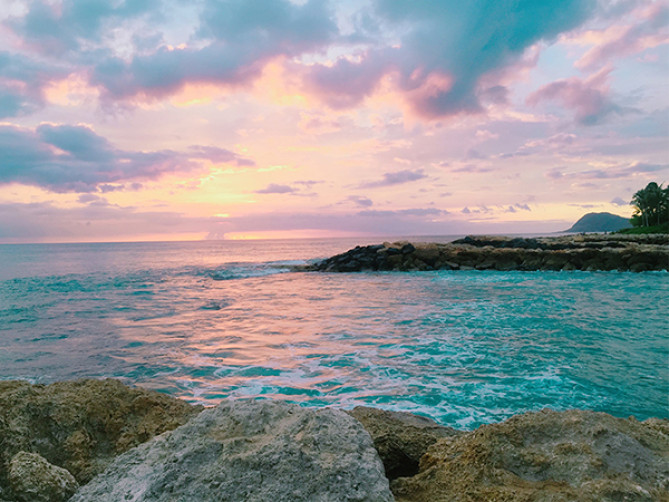 ハワイの美しい夕焼け