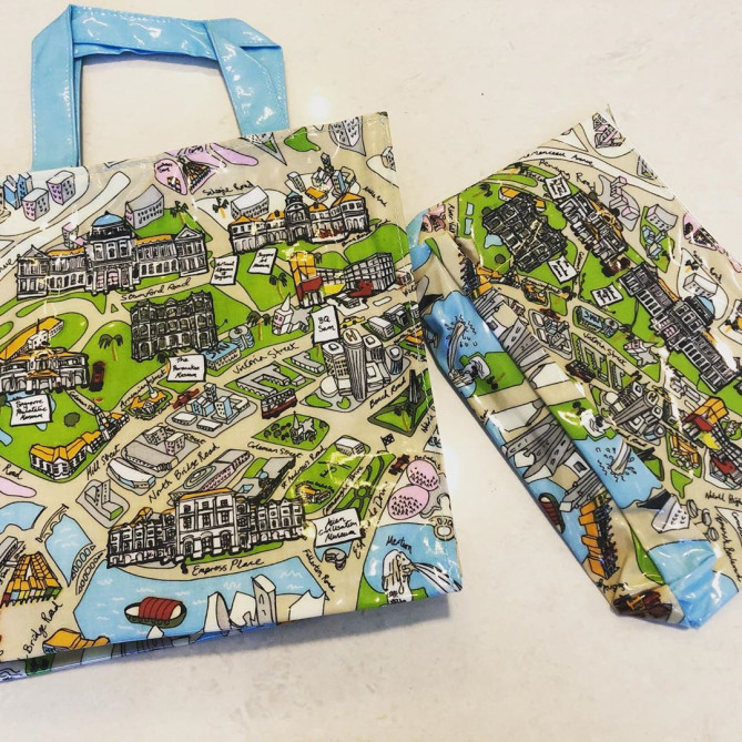 ミュージアムレーベルのシンガポールマップシリーズ